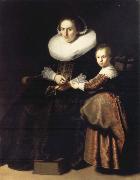 REMBRANDT Harmenszoon van Rijn Susana van Collen,Wife of Jean Pellicorne,and Her daughter Eva oil